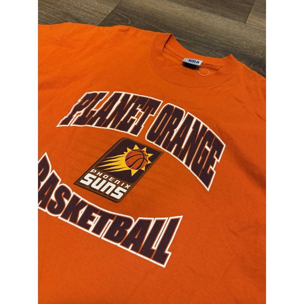 Y2K Planet Orange Phoenix Suns Graphic Tee Shirt NBA Basketball Men's XL Clean